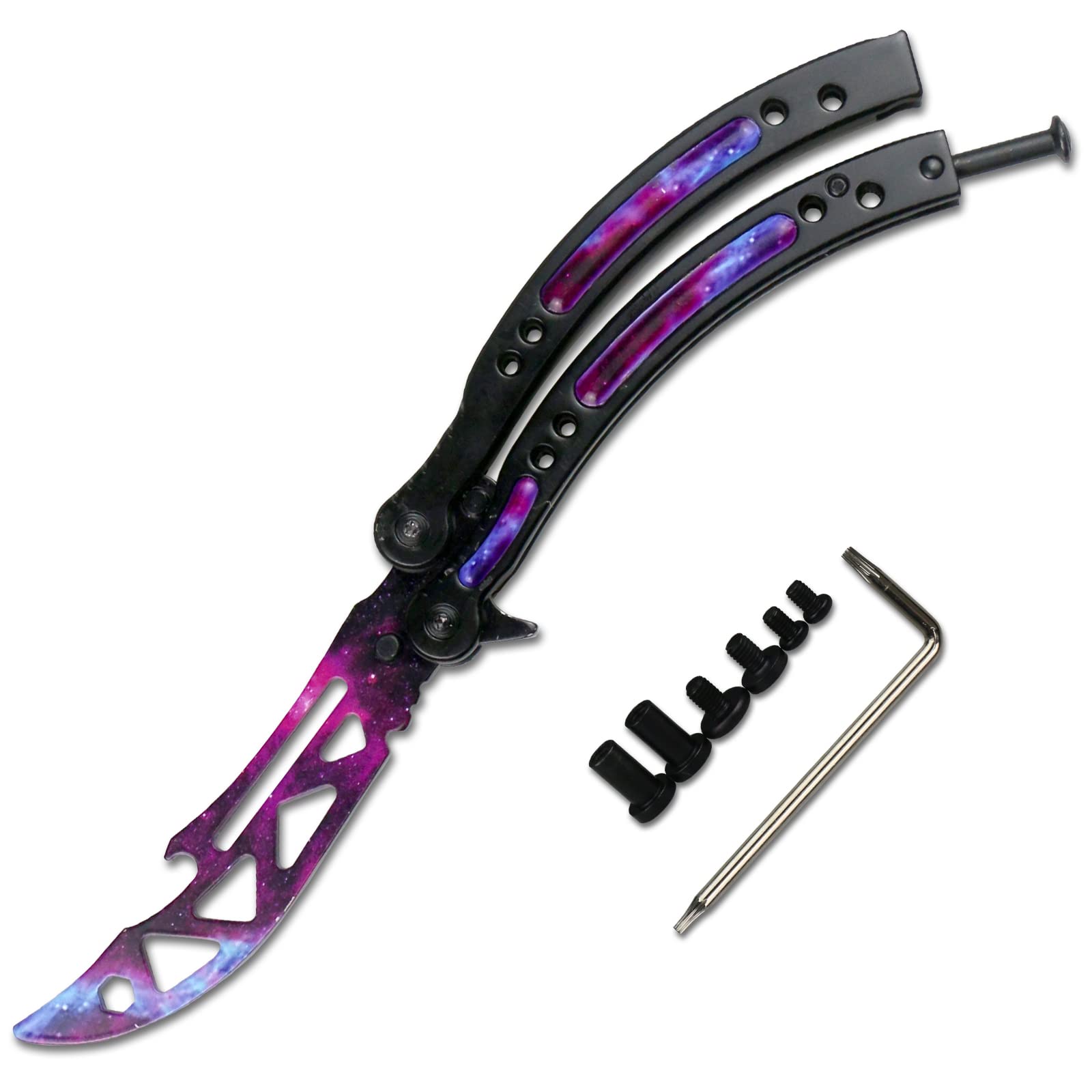 Bottle Opener Stainless Steel Beer Bottle Cap Openers, Butterfly Multi-Tool Gift for Friends and Family (Purple)