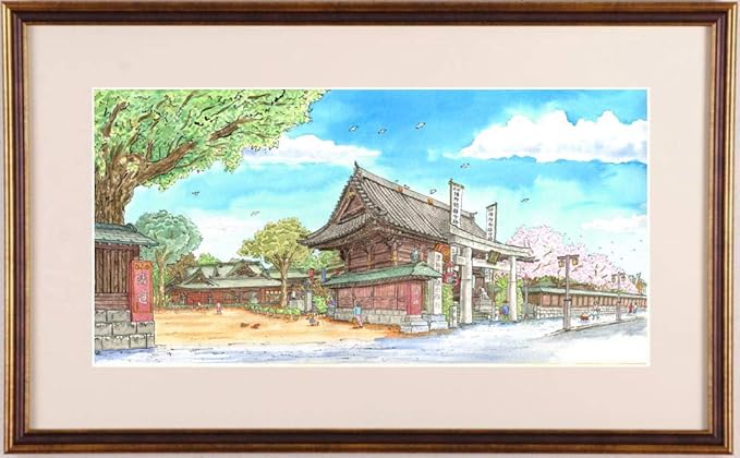 Amazon Co Jp 福岡 風景画 絵画 博多祇園山笠 ジークレー 版画 内藤謙一 博多総鎮守 櫛田神社 G 額付き ホビー