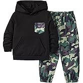Gademacue Toddler Boy Clothes Long Sleeve Hoodie Sweatshirt and Camouflage Cargo Pants Set Fall Winter Boys Outfit
