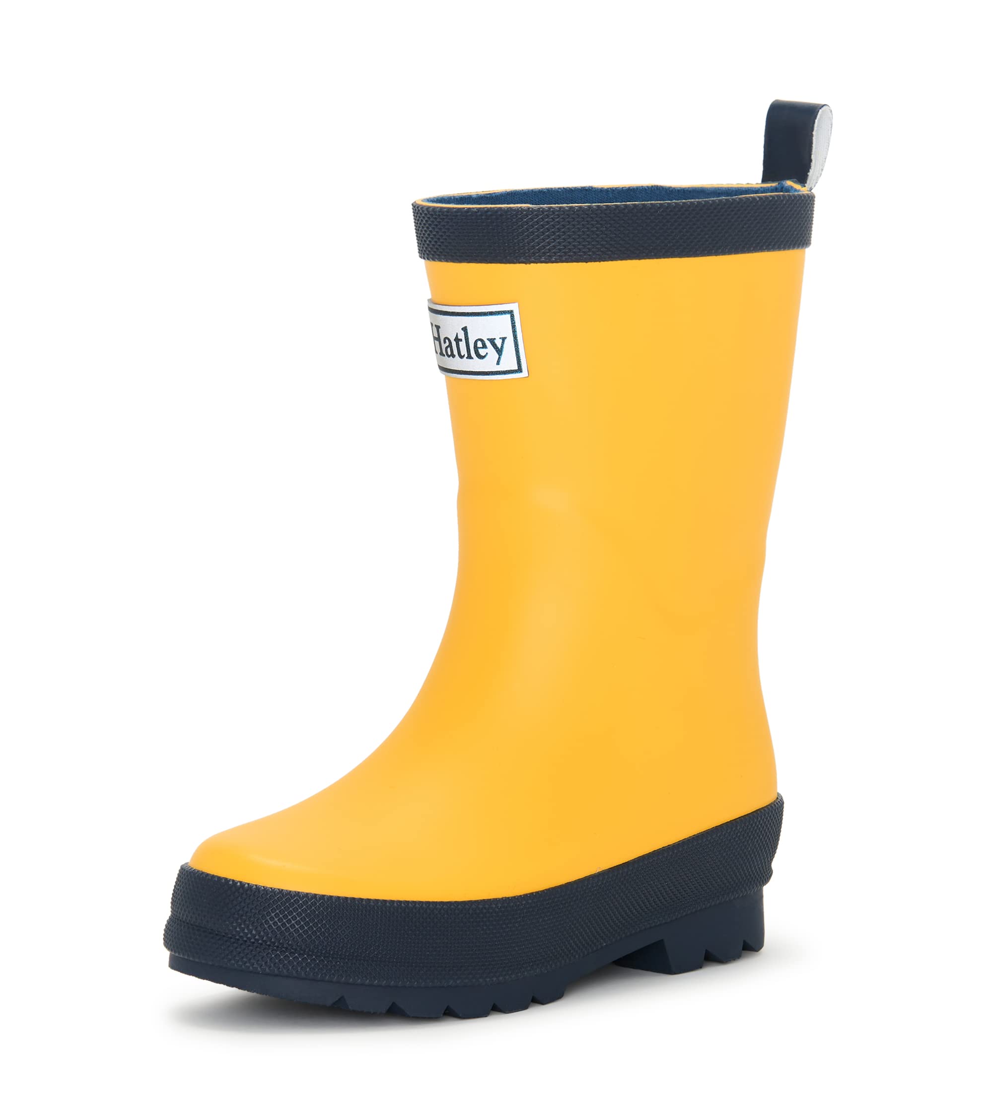 Hatley Kids Classic Wellington Rain Boots, Yellow (Yellow & Navy), 10 UK, (28 EU)