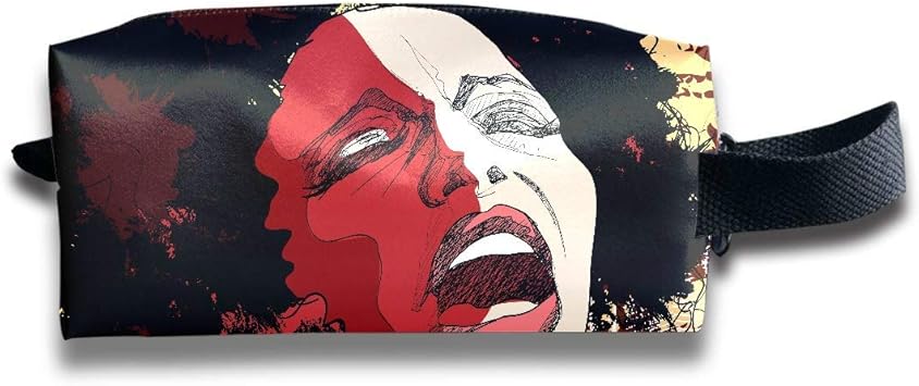 Amazon Co Jp 男性のための化粧品バッグ音楽ジャズアフロ アメリカンジャズシンガーオングランジb旅行トイレタリーバッグ女性スクエアメイク化粧品バッグ女性と女の子のためのジッパー付き大容量毎日の使用 旅行 休暇 Generic