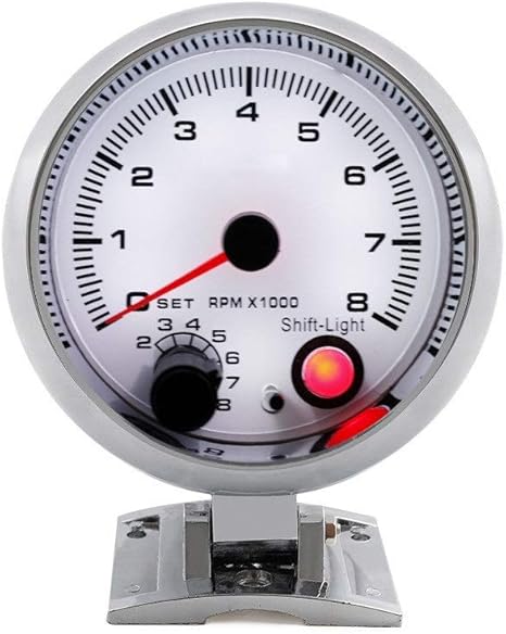 Amazon Co Jp タコメーターオートゲージ 7色のバックライト白で白い顔タコメータエンジン回転計12v車汎用タコメータ 車用 Color White Size One Size ホーム キッチン