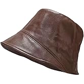 YY GEWETAO Leather Bucket Hat for Men Women, Packable Sun Hats, Fisherman Outdoor Summer Travel Hiking Beach Caps