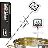 10 Inch Long Digital Candy and Deep Fry Thermometer with Pot Clip,Rotating Display, Best Instant Read Food Meat Thermometer f