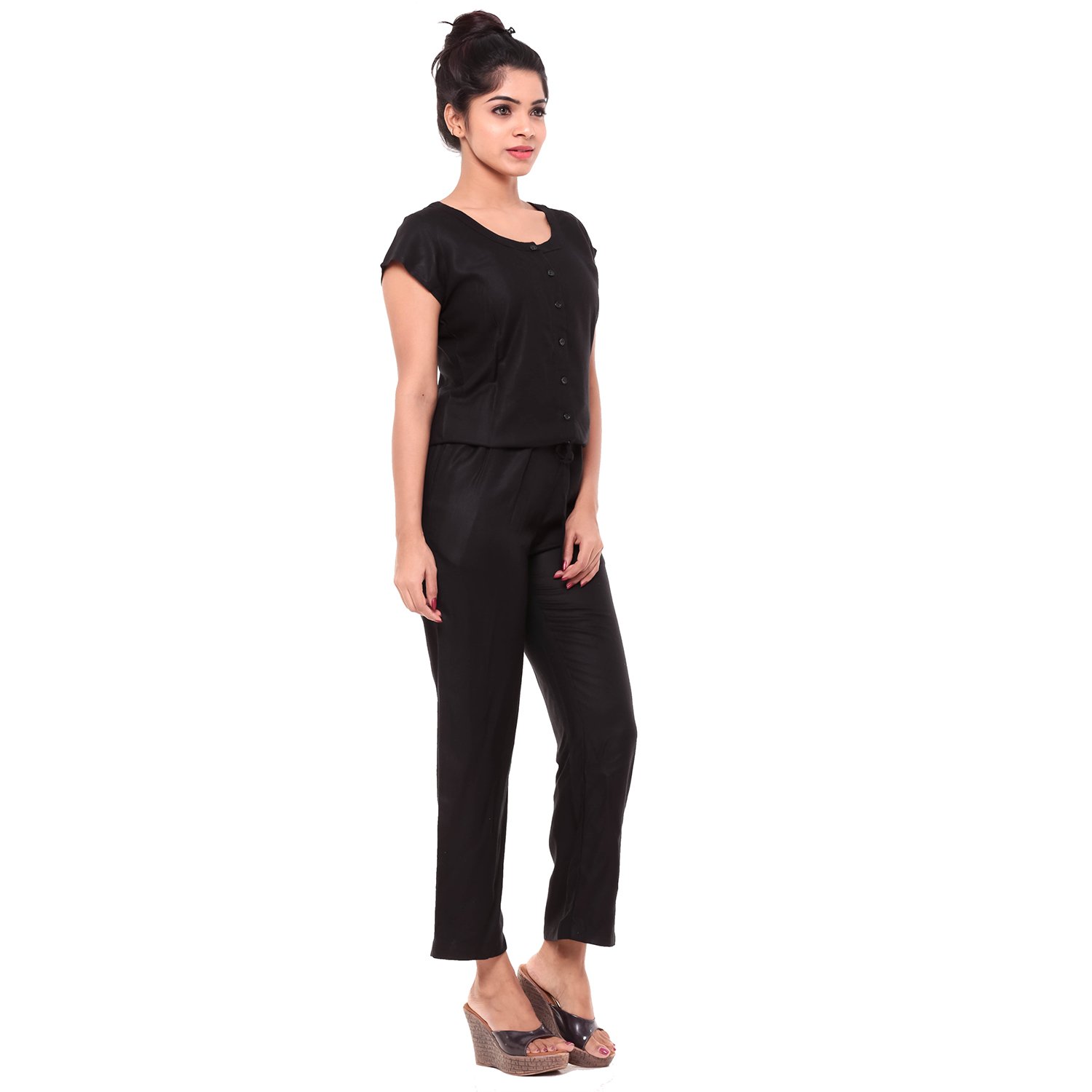 easy 2 wear &reg; womens jumpsuit black (pant style) s,m,l,xl,xxl,xxxl