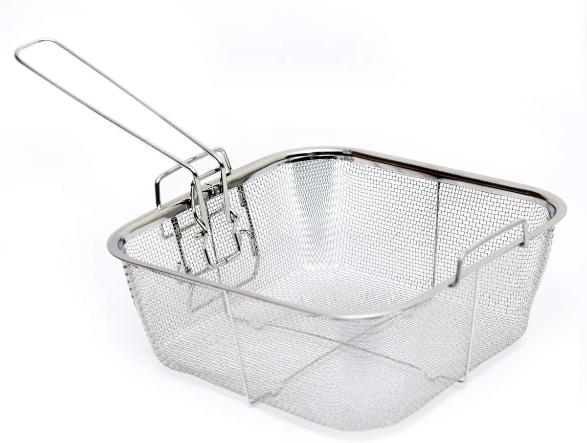 Mantavya Frying Strainer Plating Wire Square Basket Mesh Fryer Tools for French Fries (Silver)
