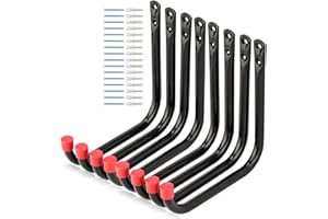 Naikozmo 8 Pack Heavy Duty Garage Storage Utility Hooks, 6.7Inch Wall Hangers Ladder Hooks for Garden Tool, Bike, Chair, Hose, Outdoor or Indoor 6.7 x 6.7 x 0.5 inches