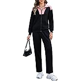 Totatuit Sweatsuits for Women 2 Piece Lounge Outfits Sweatshirt Wide Leg Sweatpant Tracksuit Matching Set