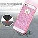 For Apple iPhone 5 5s SE Case, FLOVEME [Slim Fit] [Bing Diamond] Premium Ultra Thin 3D Handmade Luxury Sparkle Glitter Crystal Rhinestone Extra Grip Hard PC Shockproof Back Holder Cover - Pink