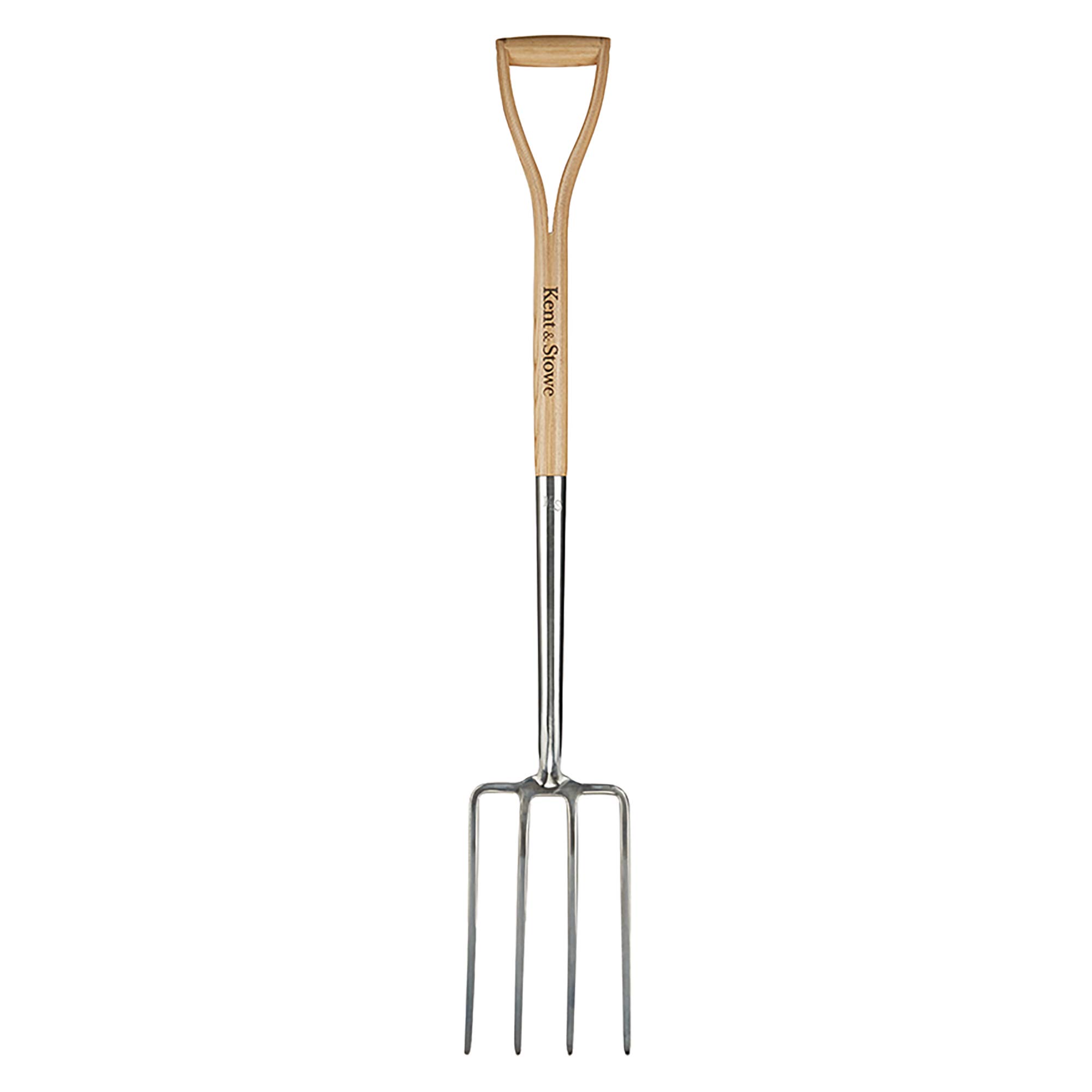 Kent & Stowe Spade Fork - Stainless Steel Garden Fork for Large Ground Areas - Hay Fork with Ash Handle - Length 110cm