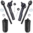 Detroit Axle - Front 6pc Tie Rods Kit for 2001-2005 Lexus IS300, 4 Suspension Outer & Inner Tie Rod Ends 2 Boots 2002 2003 2004 Replacement