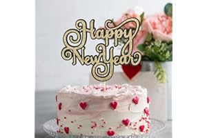 Qertesl Happy New Year Cake Topper，New Year Cake Decoration, Cheers to 2024 Cake Toppers ，2024 Happy New Year Party Decorations.