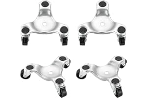Weyleity 4 Pack Steel Tri-Dolly Set - 3 Wheel Furniture Mover With 220lbs Load Capacity for Moving Cabinet, Furniture and App