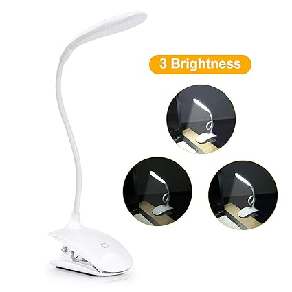 Leselampe für Buch, Sunnest Buchlampe Clip-Licht, LED-Schreibtischlampe, Touch-Steuerung, dimmbar, Nachttisch- und Tischlampe