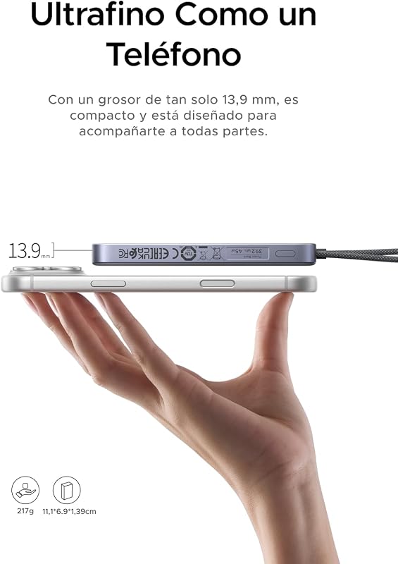 MagFlow Air Qi2 25W Power Bank Ultra Fino MagSafe 10000mAh