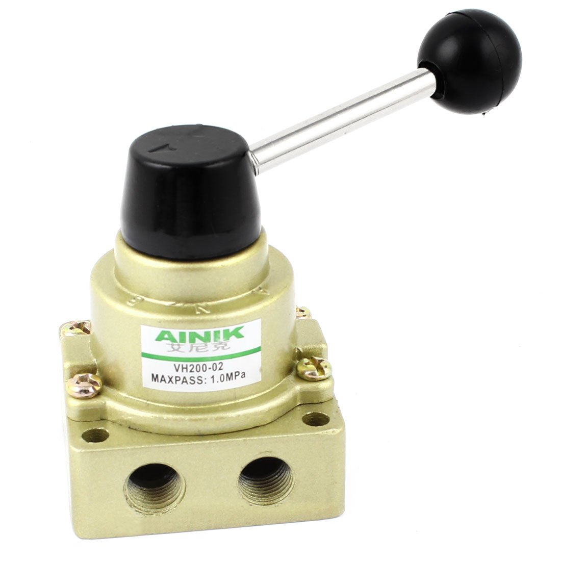 Sourcingmap 3 Position 2 Way Air Rotary Lever Hand Valve Champagne Color