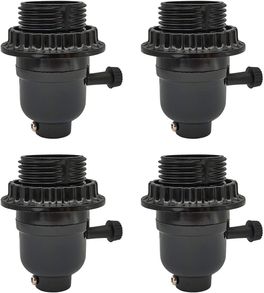 TurnKnob On/Off Lamp Socket Replacement, Phenolic 3Way Socket, Medium