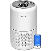 LEVOIT Air Purifiers for Home Bedroom, HEPA Sleep Mode, AHAM VERIFIDE, Smart WiFi for Home Large Room, Quiet Cleaner for Pet Hair, Allergies, Dust, Smoke, Pollon, Alexa Control, Core300S-P, White