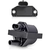 ENA Ignition Coil and Module System Compatible with GMC Chevy Chevrolet Pontiac Express 1500 Safari Savanna Silverado Sonoma Blazer Jimmy S10 4.3L 5.0L 5.7L V8 1996-2002 Replacement for DR49 LX381