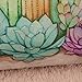 Whitelotous 18 x 18 Inch Creative Cactus Succulent Plants Cotton Linen Decorative Square Cushion Cover Throw Pillow Case Home Sofa Car Decor (2#)