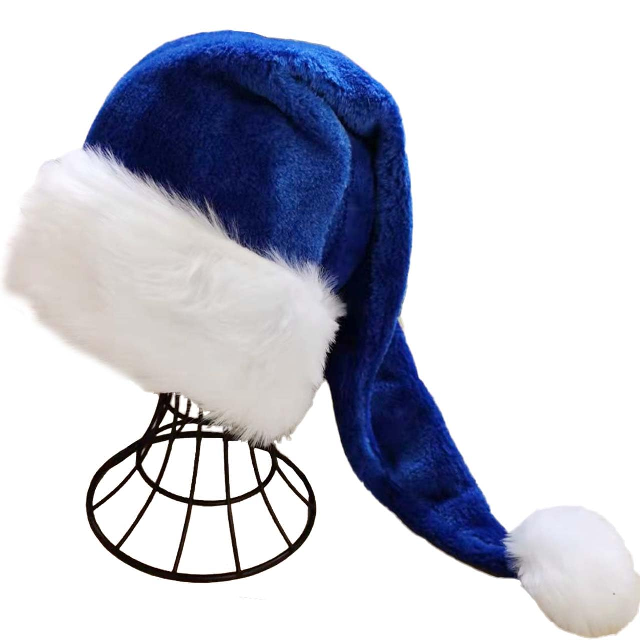 KFZR Santa Hat Adults Deluxe Xmas Christmas Hat (Blue)