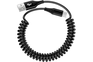 VIFIGEN USB to USB C Cable Coiled 3FT Car Charger Cord for iPhone 16 15/15 Pro/15 Pro Max/15 Plus, Retractable Auto Type C Fast Charging for Samsung Galaxy A15 5G A55 S23 FE S24 Ultra,Google Pixel 9 Pro XL 8a