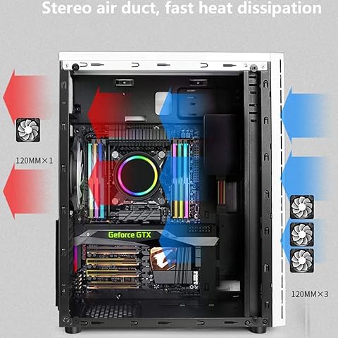 32 * 18 * 41Cm Caja De La Computadora, ATX Completo del Lado De Acrílico Transparente RGB Aire Frío del Agua De Refrigeración del Caso USB3.0 PC De Escritorio Ordenador Central Chasis,Blanco