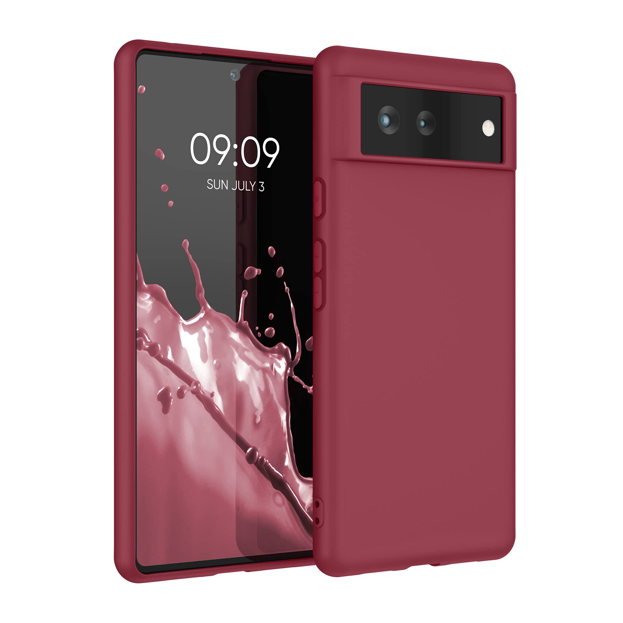 kwmobile Case for Google Pixel 6 Case - Soft Cover - Shockproof TPU Material - Wireless Charging - Rhubarb Red โ image 1