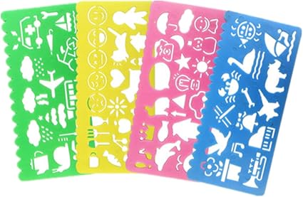 Toruiwa Pochoir De Dessin Gabarits En Plastique Avec Dessin Animaux Forme Geometrique Pour Accessoire De Scrapbooking Enfants Multicolore 14 8 6 5 Cm Amazon Fr Fournitures De Bureau