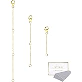 Gold Necklace Extenders,14K Gold Chain Extenders with Lobster Clasp, Durable Plated Solid Brass Necklace Bracelet Anklet Extension Chains(2 4 6 Inches, 3PCS)