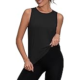 Loovoo Women's Workout Tank Tops Loose Fit Open Back Running Shirts Sleeveless Quick Dry Athletic Gym Yoga Top