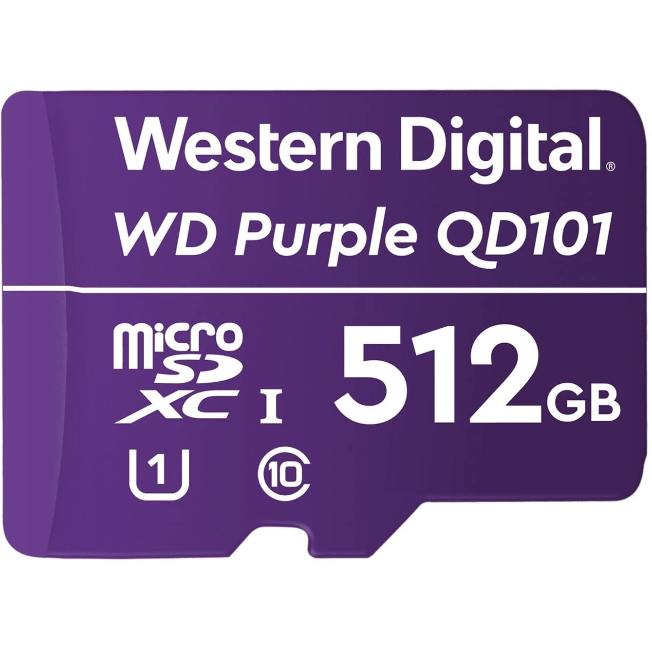 Western Digital WD Purple SC QD101 512GB Smart Video Surveillance microSDXC Card, Ultra Endurance Up to 256 TBW