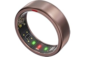 POBOVi Ring OnePlus - Ultra-Thin Titanium Smart Ring - 7 Days Battery Life - Fitness/SPO₂/Stress/HR/Sleep Skin Temperature Tracker - No App Fee - iOS&Android Compatible (Rosegold, 10)