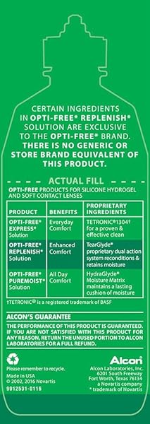 OPTI-FREE REPLENISH MULTI-PURPOSE DISINFECTING SOLUTION WITH LENS CASE, 10 FL OZ