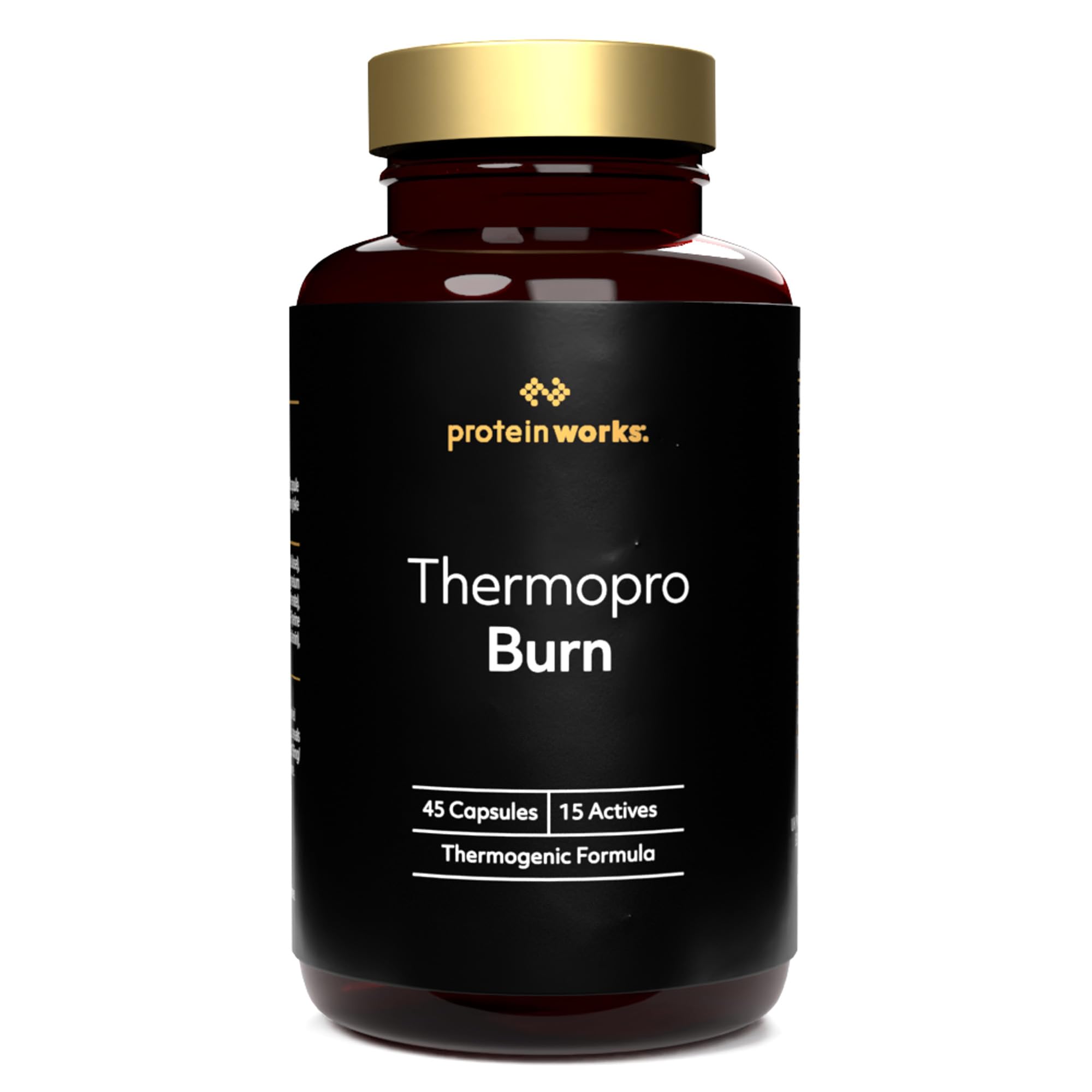 Thermopro Burn - Gold Innovation, Fat Burner Tablets, Preworkout Supplement with Caffeine, Added Amino Acids, Vitamins & Minerals, Reduces Tiredness & Fatigue, 45 Capsules | Protein Works