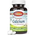 Carlson - Kid's Chewable Calcium, 250 mg, Highly Absorbable, Bone & Teeth Support, Optimal Wellness, Natural Vanilla Flavor, 60 Tablets