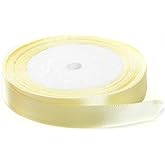Solid Color Satin Ribbon 1/4",25yds (Light Yellow)
