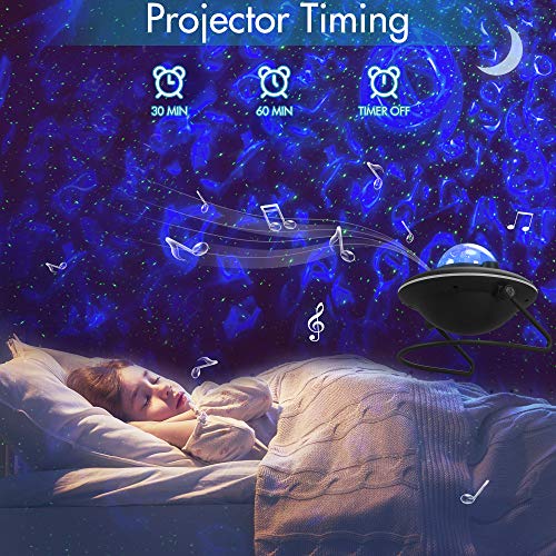 LED Galaxy Projector Light, Rotating Ocean Wave Nebula Moon Star Projector, RGB Color Changing Night Lights, Bluetooth Music Player&Timer, Ambiance Lamp Gifts for Kids Bedroom Adults Room Home Decor