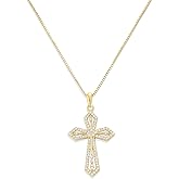 Milla 14K Gold Plated Cross Necklace for Women, Silver Cross Necklaces for Women, 18 inches Chain with Cross Pendant