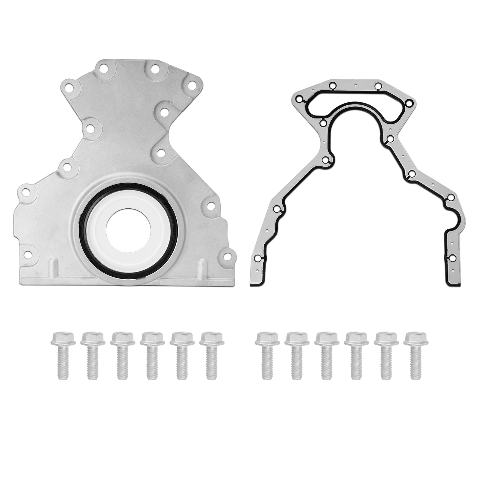 Engine Rear Main Seal Cover Kit with Gasket & Bolt Compatible with ...