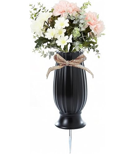 Solar Cemetery Grave Vase with Light Up Cross & Lament Solar Cemetery Grave Vase with Light Up Cross & Lament