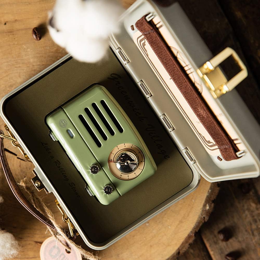 Retro Bluetooth Speaker, MUZEN OTR Metal Vintage FM Radio, Portable Wireless Loud Volume Speaker, Small for Family Friend Birthday Holiday Outdoor Home Décor Camping Car - Mint Green: Home Audio & Theater
