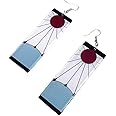 Tanjiro Earrings Hanafuda Earring Japanese Anime Ear Clip on Ear Hook Ear Stud Accessories with Double-sided Sun Pattern