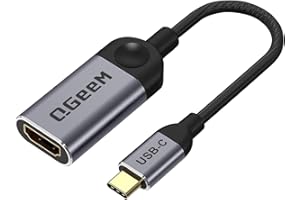 USB C to HDMI Adapter 4K Cable, QGeeM USB Type-C to HDMI Adapter Compatible with [Thunderbolt 3], MacBook Pro, iPhone 15/17, 
