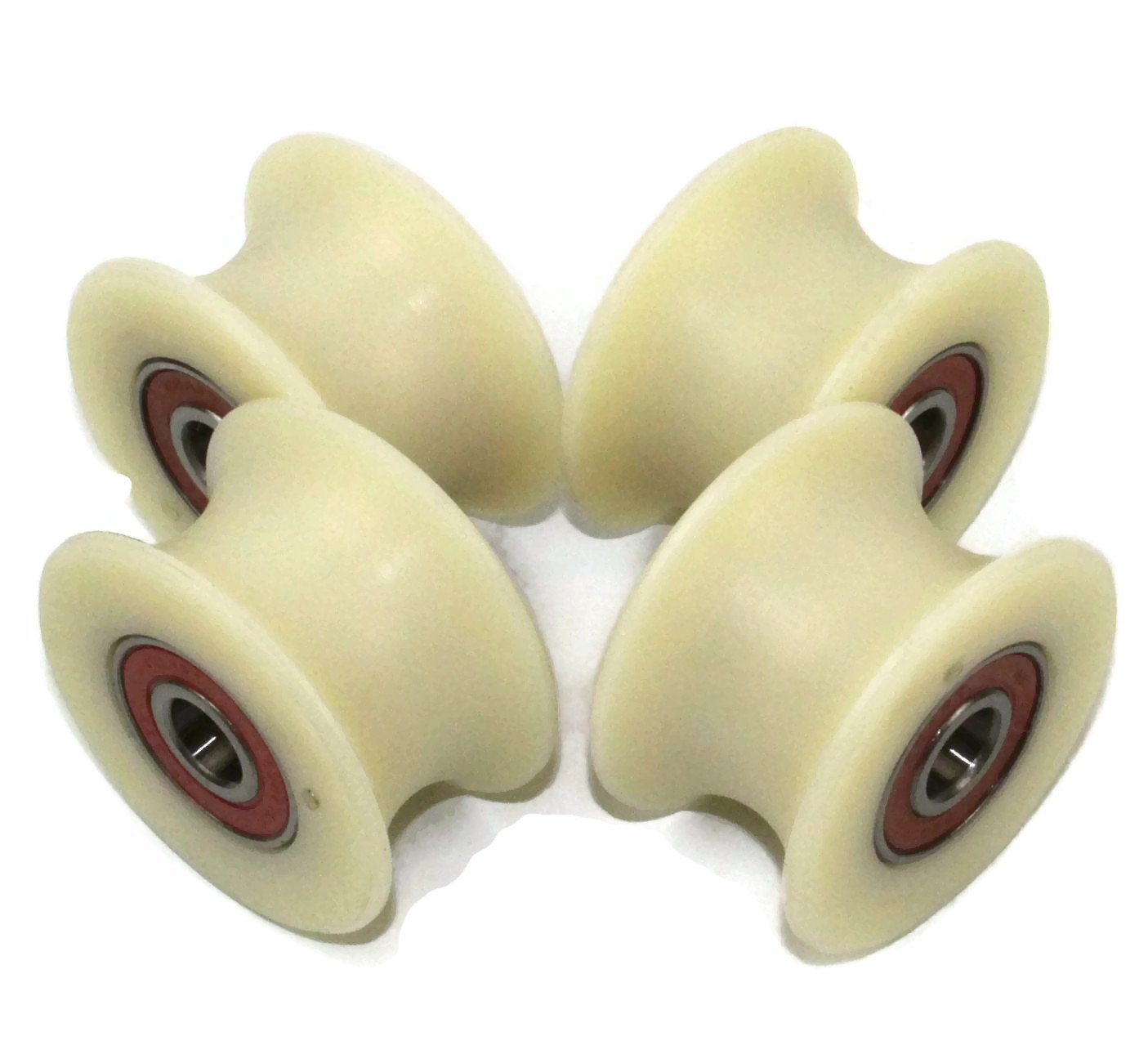 Pack of 4 x 58 mm Diameter Machined Nylon Pulley Wheels Various Groove Sizes Made in the EU (34 mm Groove)