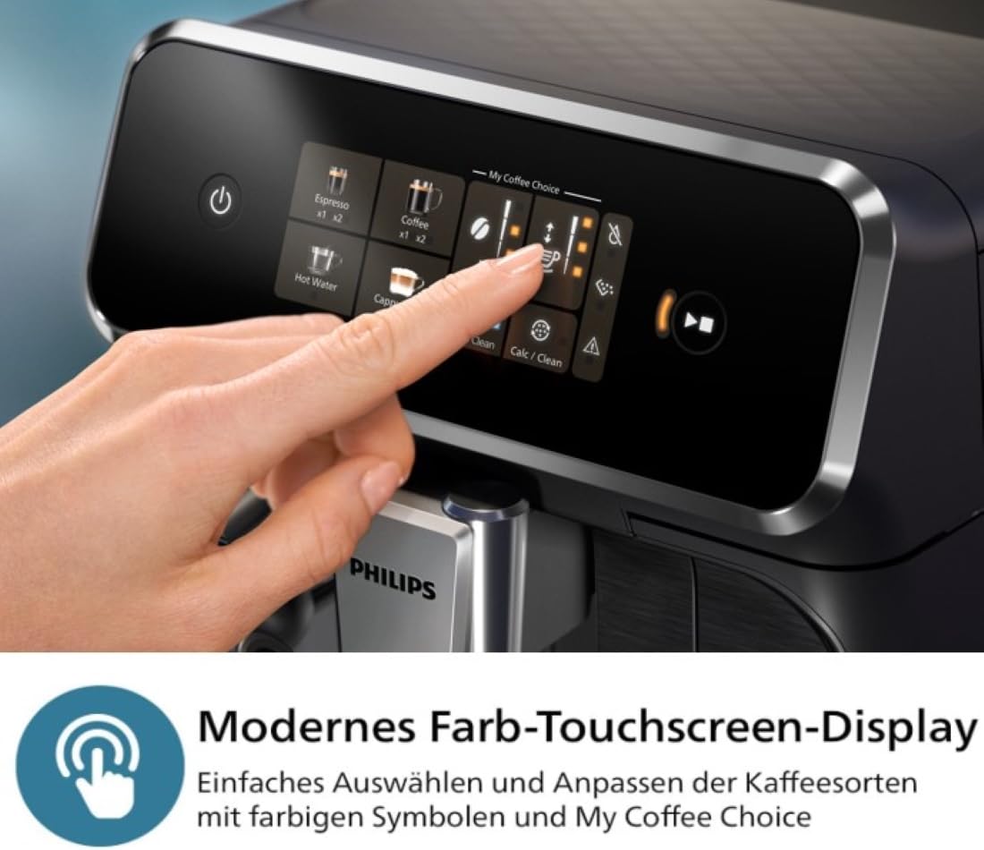 Philips 2300 Series Kaffeevollautomat - 4 Getränke, Modernes Farb-Touchscreen-Display, LatteGo-Milchsystem, SilentBrew, 100% Keramikmahlwerk, AquaClean Filter. Mattschwarz (EP2330/10) 4