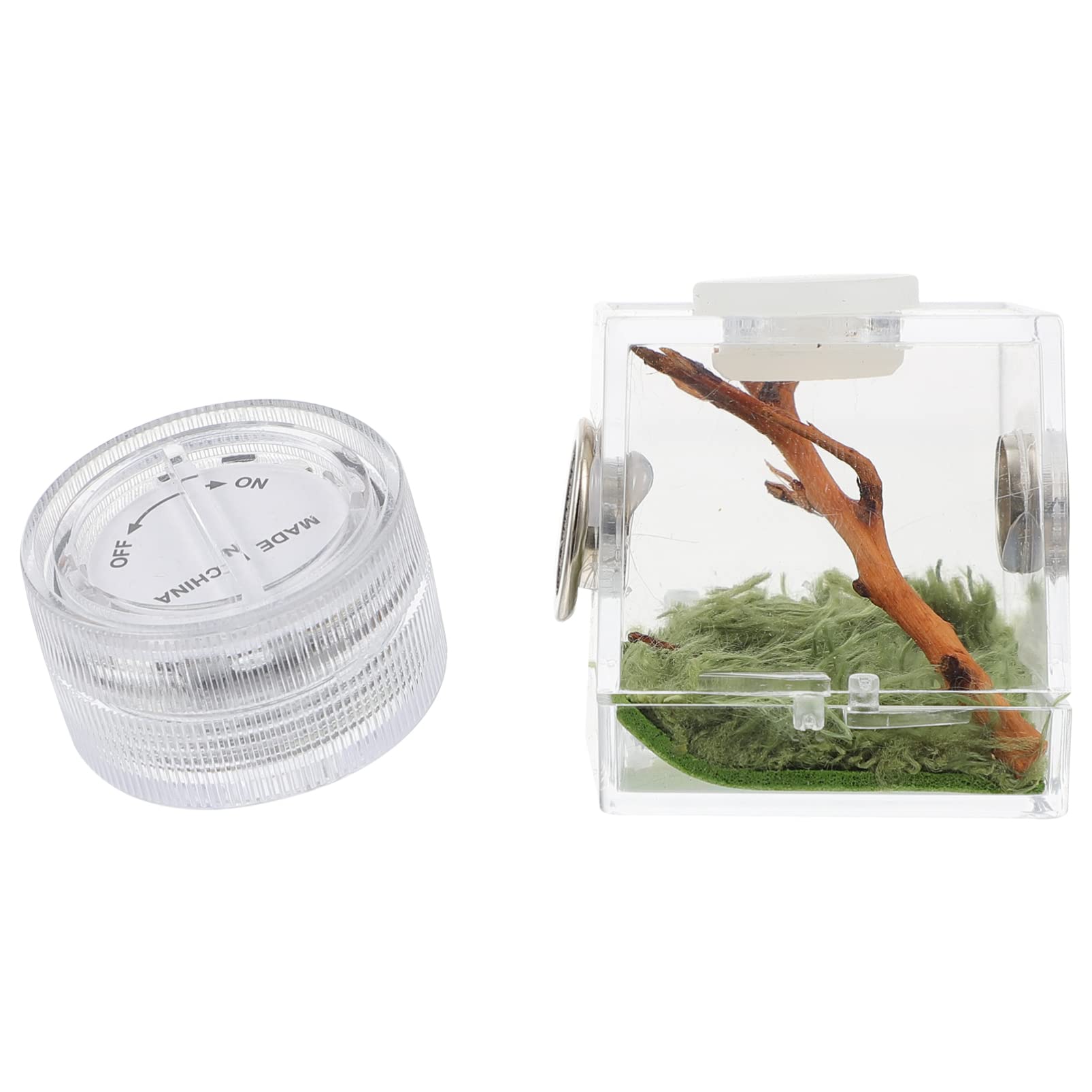 STOBOK Box High Keeper Viewing Acrylic Jumping Cage, Roach Tank Supplies Micro with Tarantula Mini Pet Lamp Habitat Snail Reptile Critter for S Transparent