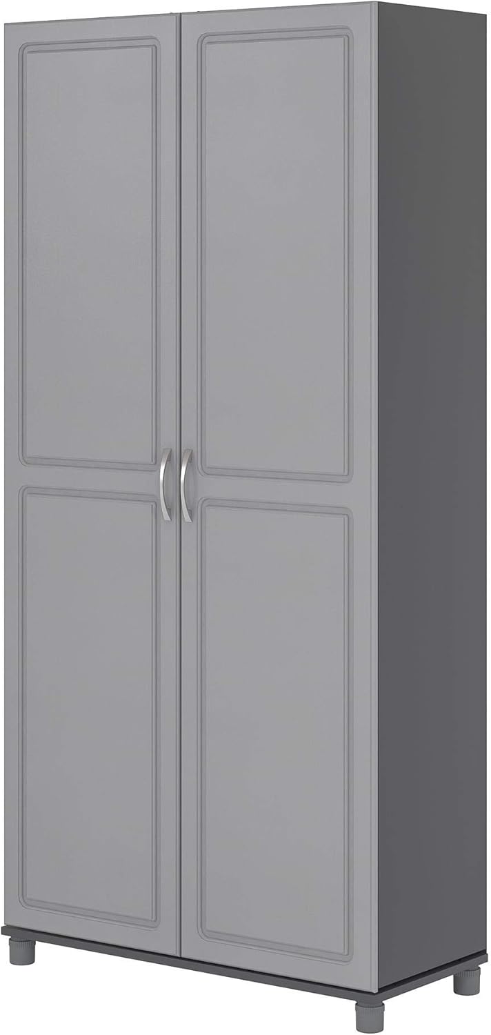 Amazon Com Systembuild Kendall 36 Utility Storage Cabinet Gray Furniture Decor