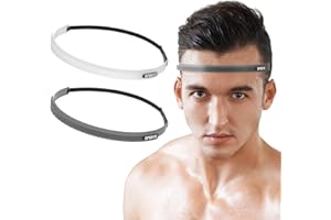 CAMICEBOLSO Sports Silicone Elastic Headbands,Non-Slip Workout Headband, Sports Sweatband,Lightweight and Comfortable Thin Headbands for Women & Men, with Sweat-Guiding Channels Away from Eyes