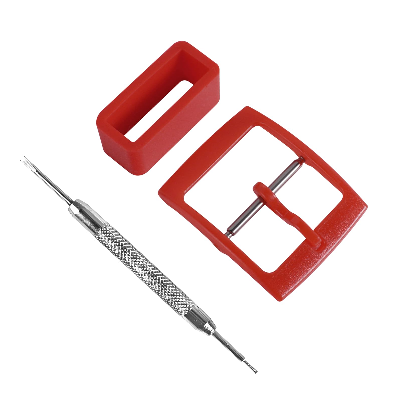 Mango 19mm Hot Red Plastic Silicone Replacement Buckle and Loop for Swatch Watch - Various Colours and Widths, Vibrant Red, 19mm